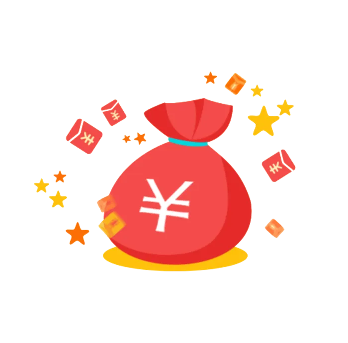 红色金币新年钱袋