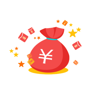 红色金币新年钱袋