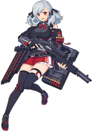 机枪女孩素材卡通人物简笔