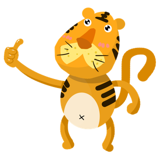 卡通小老虎PNG免抠插画素材可爱动物老虎插画贴图PNG免抠设计素材
