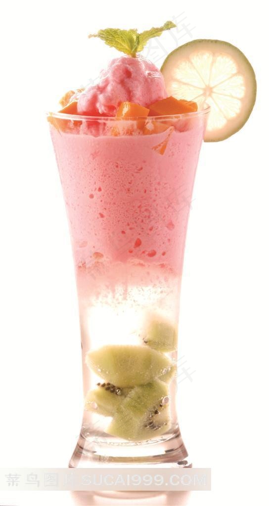 柠檬猕猴桃草莓沙冰冷饮图片素材