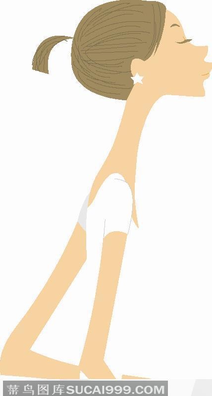 扎马尾辫的女孩矢量插画