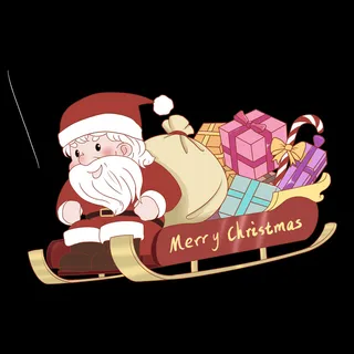 圣诞老人雪橇圣诞节素材