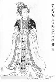 高清白描古代仕女图片 高清白描古代仕女图片