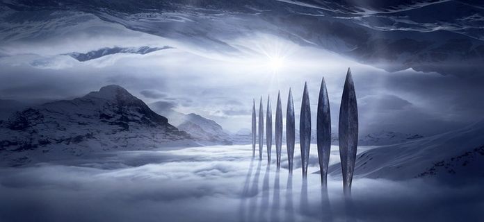 冬天高山背景风景