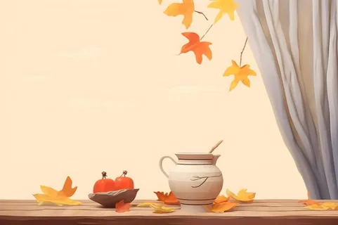 秋日茶席国风背景