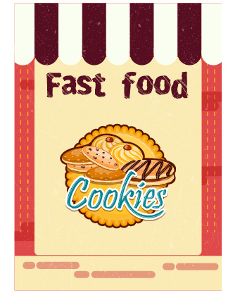 食物标签矢量素材汉堡店快餐标签矢量图AI格式