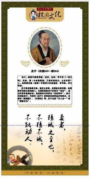 校园文化名人名言展板庄子