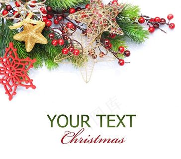 圣诞节松枝装饰素材