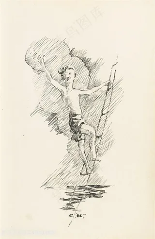 安德鲁怀斯手绘素描人物艺术装饰画