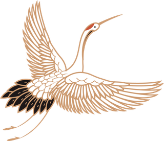 中国风古典中式国潮风手绘飞鹤图案仙鹤装饰素材PNG免抠插画元素