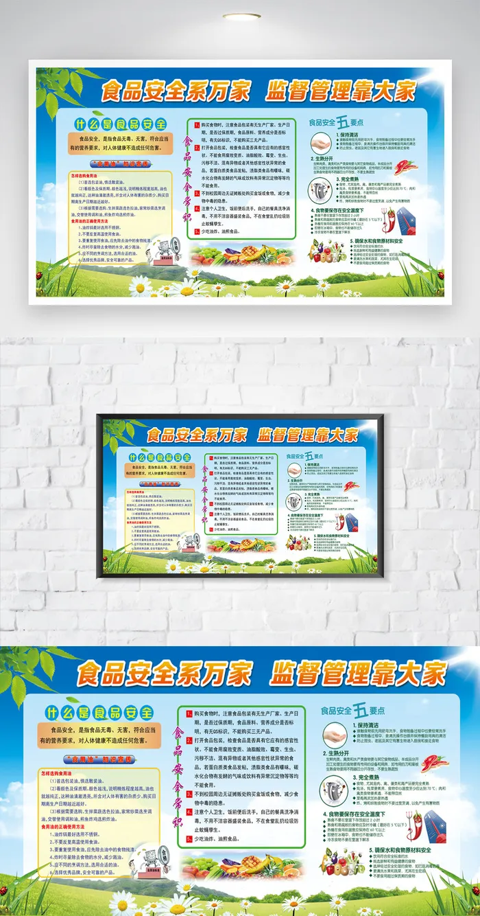 传统食品安全知识展板图片psd模版下载