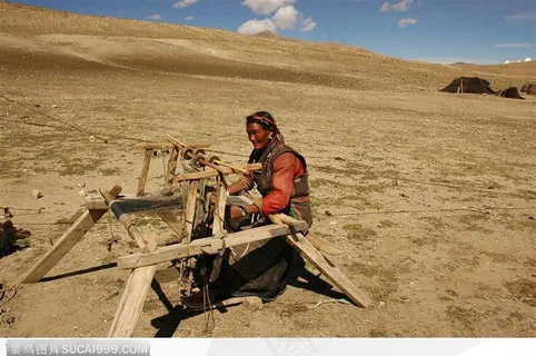 西藏人文风情-织布的老人