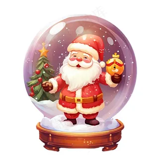 圣诞水晶球玩具礼物卡通插画免抠