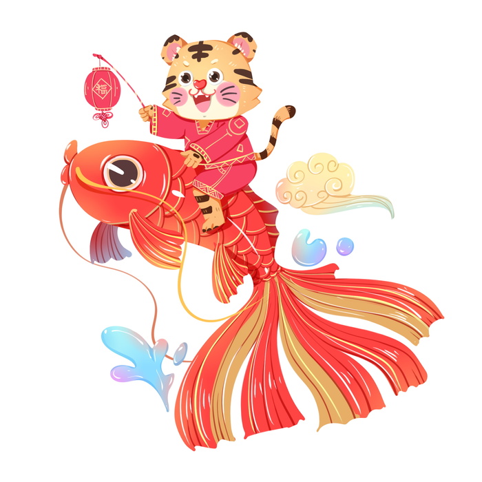 可爱虎年形象卡通新春