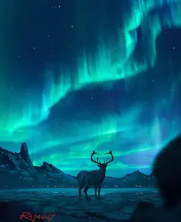 绿色极光壁纸图片