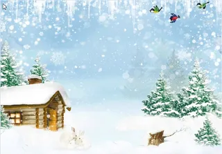 圣诞节蓝天白色风景背景墙