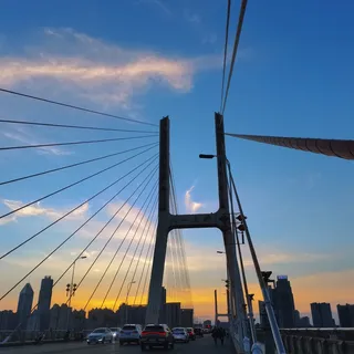 夕阳下的八一大桥