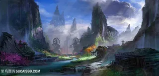 天工石像中国风CG原画图片