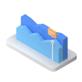 柱形图简约3D数据png图标素材