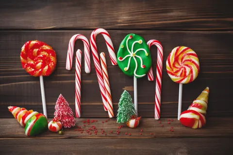 圣诞糖果摄影图 
