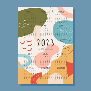 卡通2023年日历新年