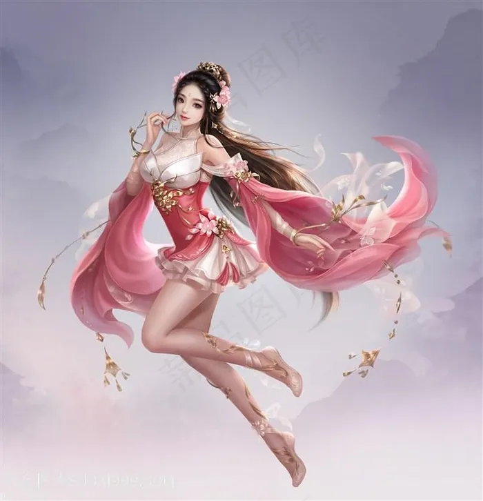 古典美少女插画