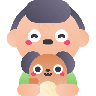 卡通男孩元素图标免扣