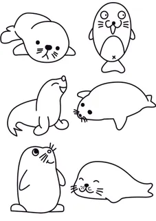 手绘简笔海豹 手绘简笔海豹