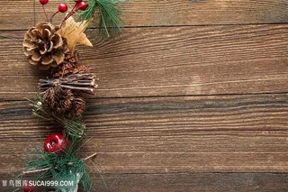 花朵边框木纹背景