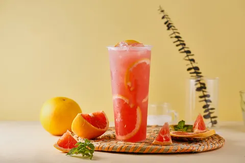 奶茶店水果茶饮品特饮高清图满杯红柚