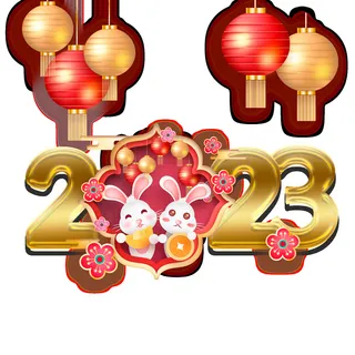 喜庆兔年大古2023年挂画