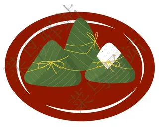 粽子装盘矢量图