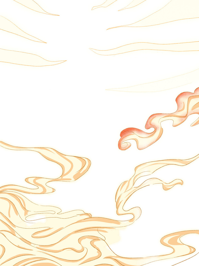 中国风国潮祥云插画手绘云彩图案海报云层装饰背景PSD设计素材