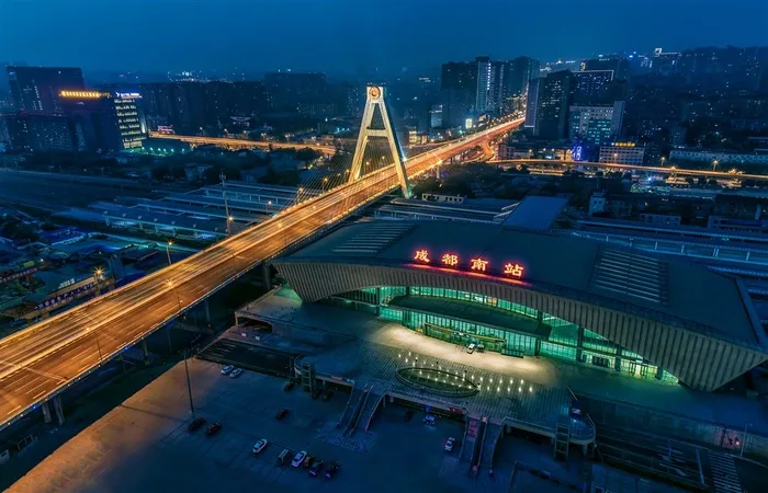 成都天府立交美丽夜景摄影图片