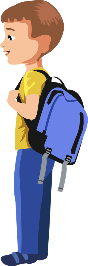 男孩背包卡通人物简笔少儿兴趣班