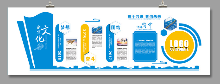 矢量企业文化墙模板CDRcdr矢量模版下载