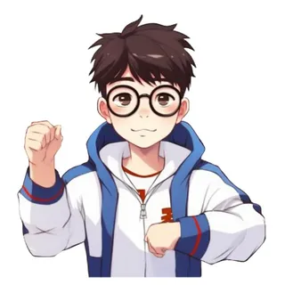 学生加油姿势免抠