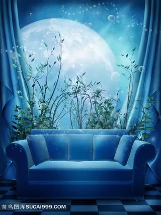 梦幻沙发影楼背景素材