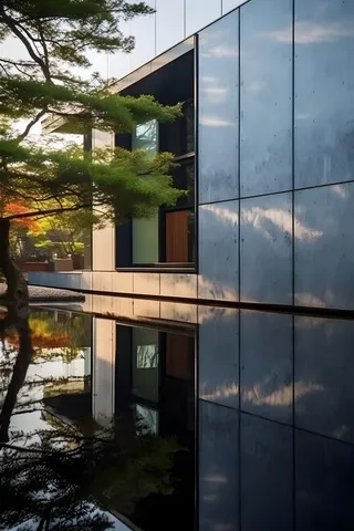 建筑园林树枝背景