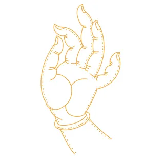 禅意佛手拈花指莲花佛珠敦煌文化线描稿国潮风元素设计模板素材