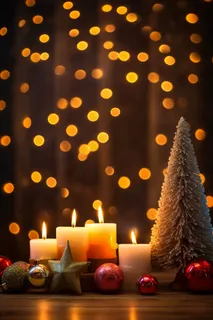 圣诞节日庆祝蜡烛灯光摄影图