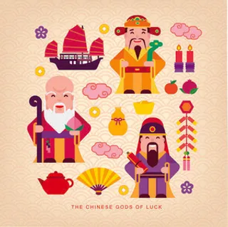 设计新年财神装饰素材