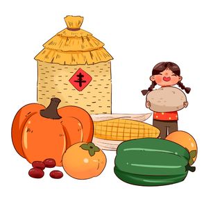 丰收卡通插画