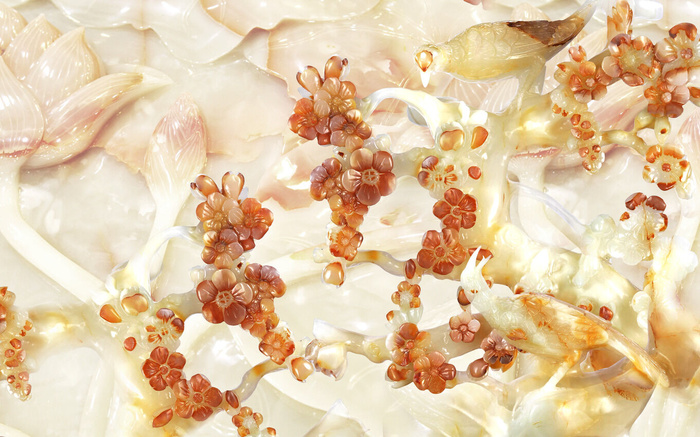 雕塑玉雕背景风景