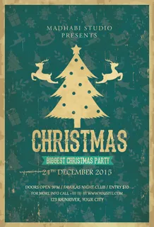 简约大气圣诞节快乐海报