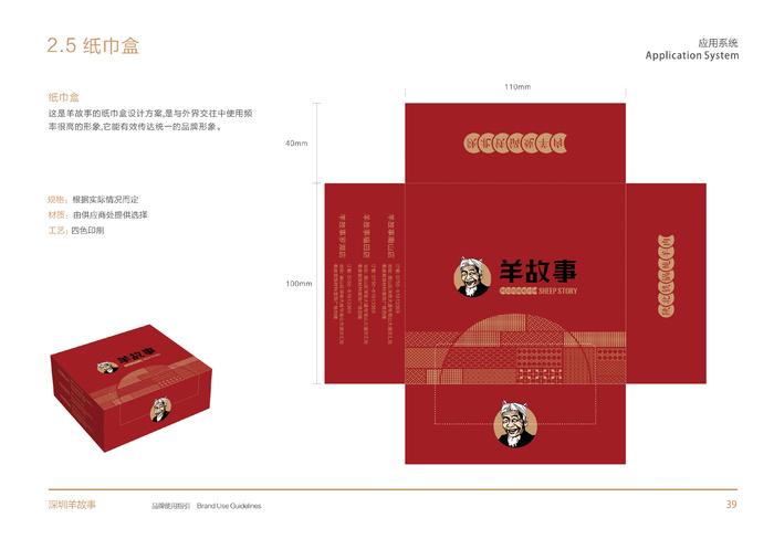 纸巾盒 羊故事 西北菜 VI设计 餐饮cdr矢量模版下载