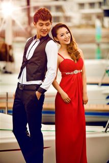 时尚恋人黄昏港口外拍高清摄影