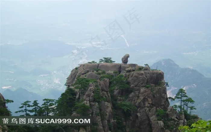 黄山名胜猴子观海素材图片