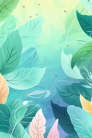 清新叶子夏季清爽背景